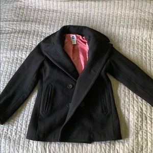 black gap wool peacoat with pink lining. size, S